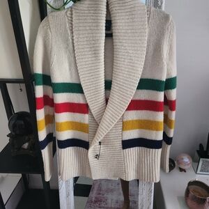 Cozy Striped Shawl Collar Cardigan